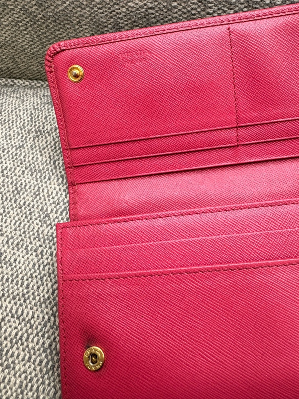 Prada Saffiano Leather Wallet - Fuchsia Pink - Picture 15 of 15